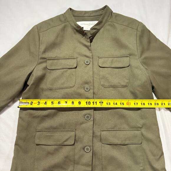 Treasure & Bond Women's Field Jacket Medium Olive Green band Collar - Picture 5 of 9